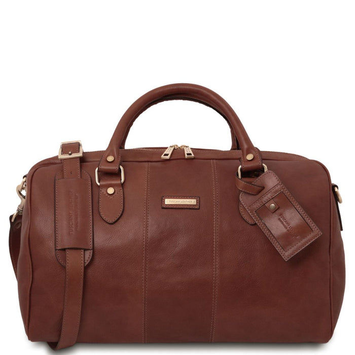 Lisbona - Travel Leather Duffle Bag - Small Size (TL142441)