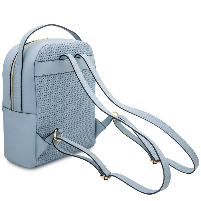 Dedalo - Woven printed leather backpack (TL142576)