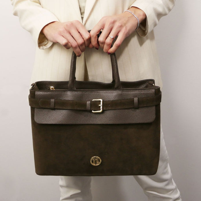 Tenace - Suede Leather Handbag (TL142525)
