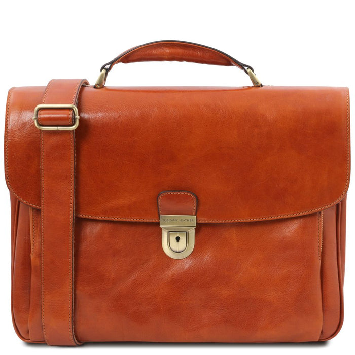 Alessandria - Leather Multi Compartment TL Smart Laptop Briefcase (TL142067)