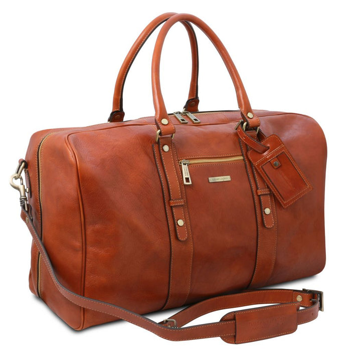 TL Voyager - Leather Travel Bag With Front Pocket (TL142140)