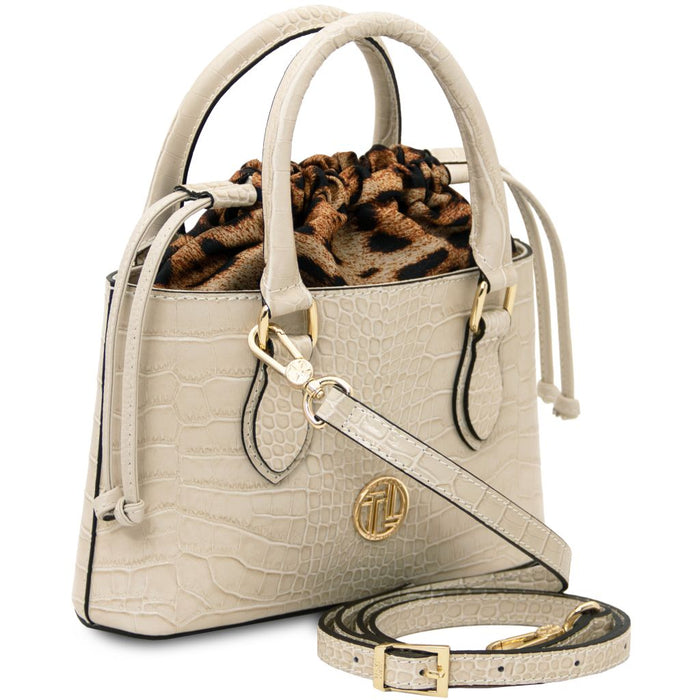 Croque - Croc Print Leather Handbag (TL142510)
