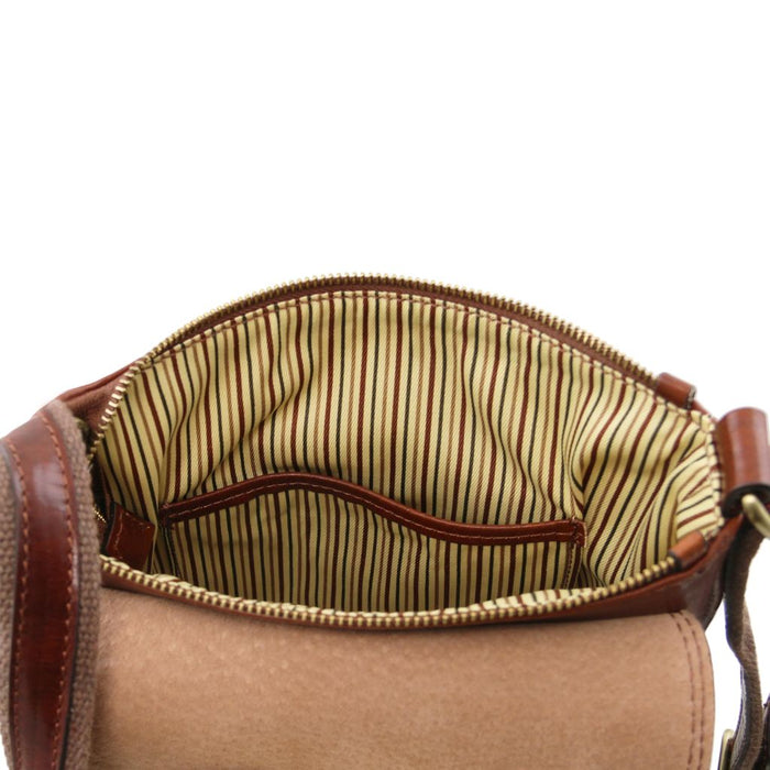John - Leather Crossbody Bag For Men With Front Zip (Tl142464)