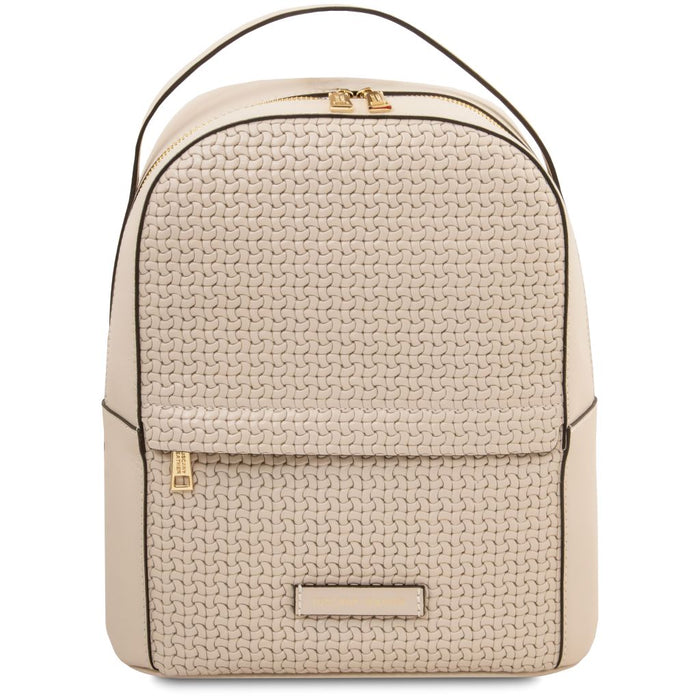 Dedalo - Woven printed leather backpack (TL142576)