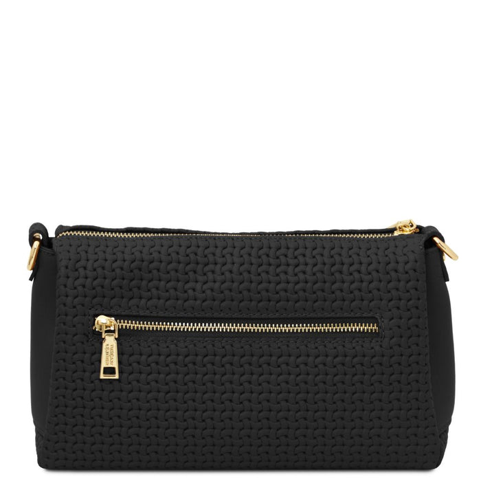 Dedalo - Woven printed leather shoulder bag (TL142577)