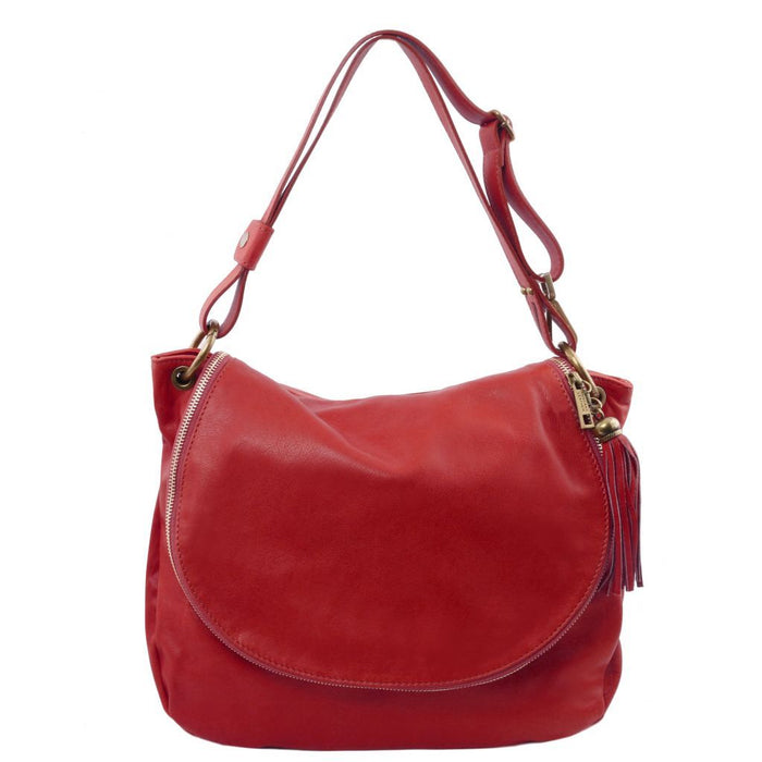 TL Bag - Soft Leather Shoulder Bag With Tassel Detail (TL141223)