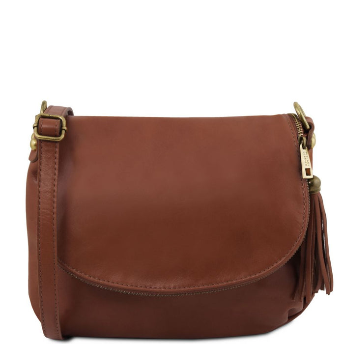TL Bag - Soft Leather Shoulder Bag With Tassel Detail (TL141223)