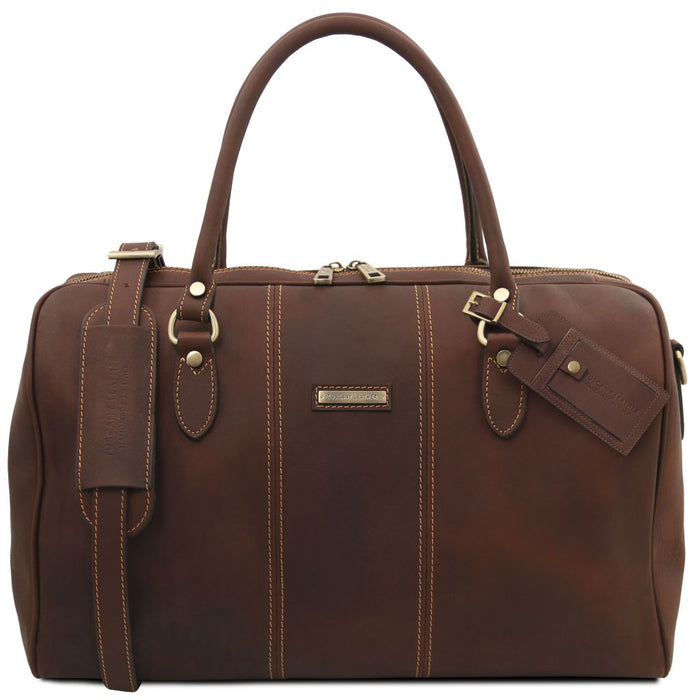 Lisbona - Travel leather duffle bag - Small size (TL142558)