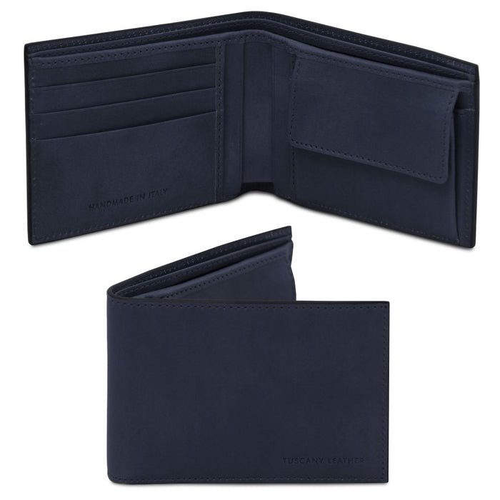 Exclusive 2 fold leather wallet for men with coin pocket (TL142552)