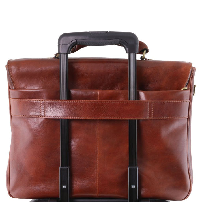 Alessandria - Leather Multi Compartment TL Smart Laptop Briefcase (TL142067)