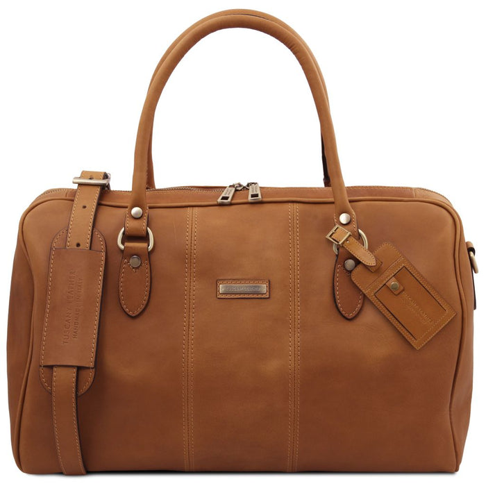 Lisbona - Travel leather duffle bag - Small size (TL142558)