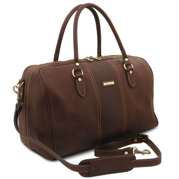 Lisbona - Travel leather duffle bag - Small size (TL142558)