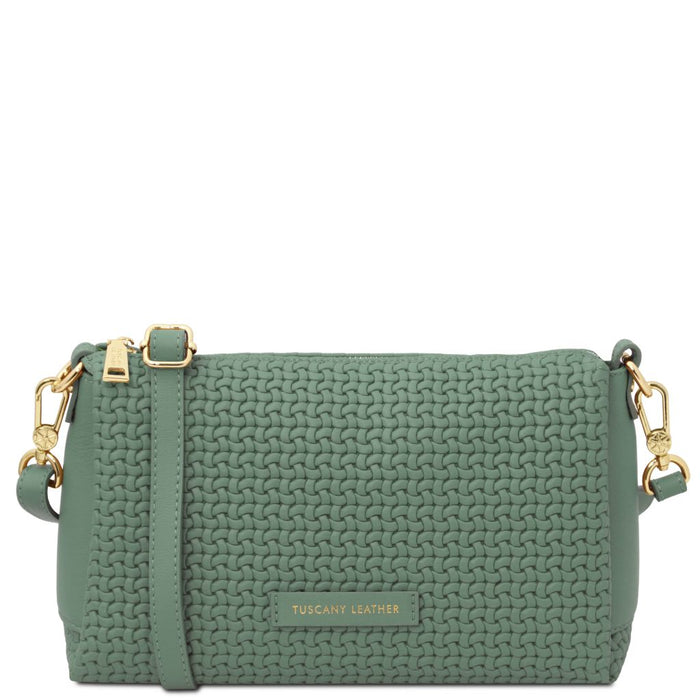 Dedalo - Woven printed leather shoulder bag (TL142577)