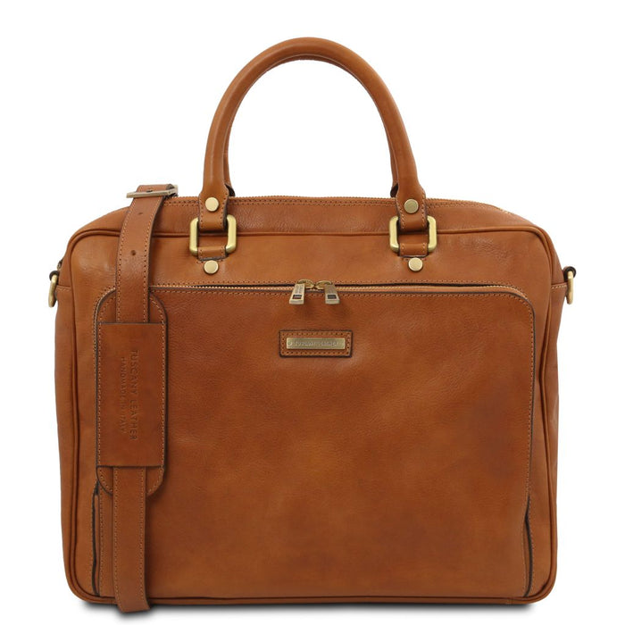 Pisa - Leather Laptop Briefcase With Front Pocket (TL142427)