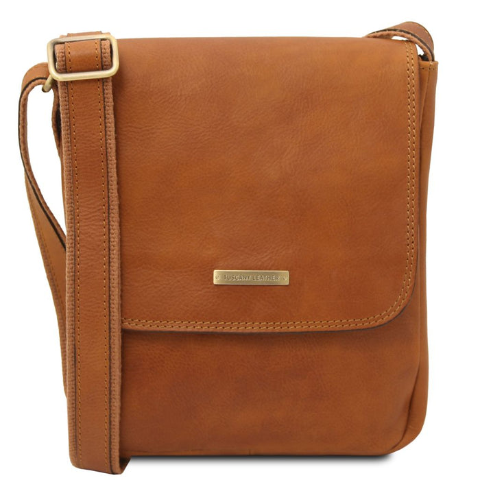John - Leather Crossbody Bag For Men With Front Zip (TL141408)
