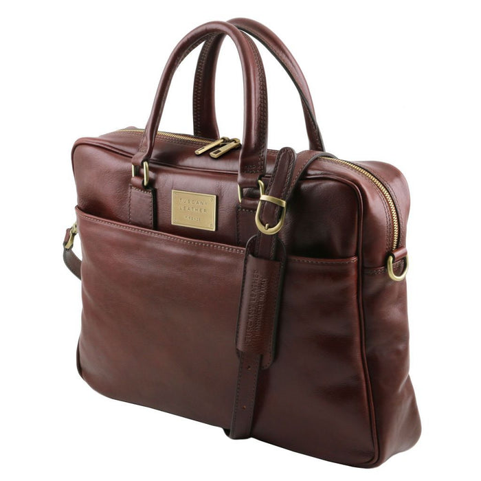 Urbino - Leather Laptop Briefcase With Front Pocket (TL141241)