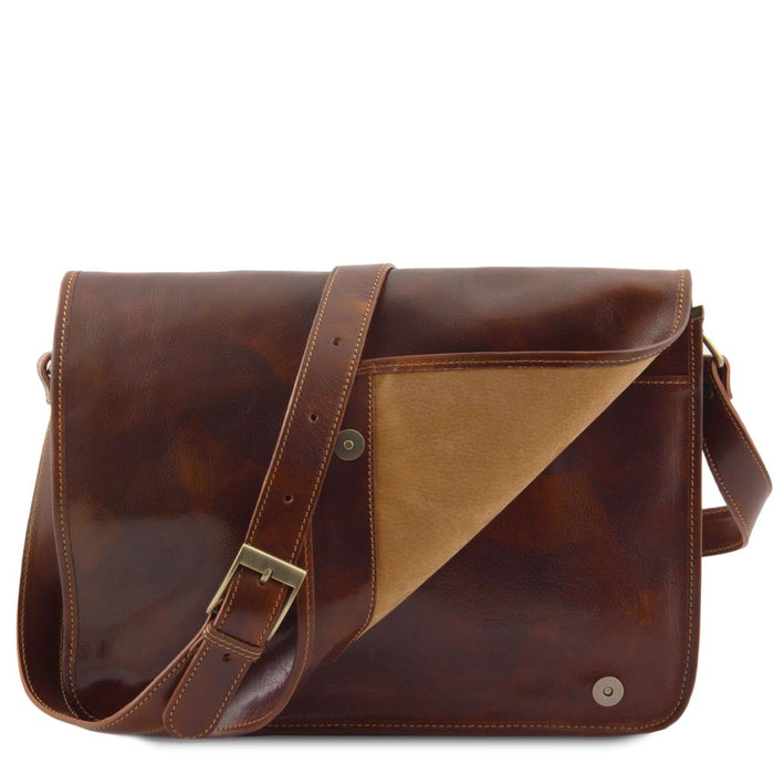 Messenger Double - Crossbody Leather Bag (TL90475)