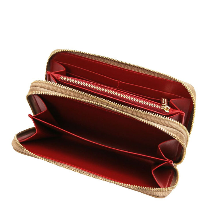 Mira - Double Zip Around Leather Wallet (TL142331)