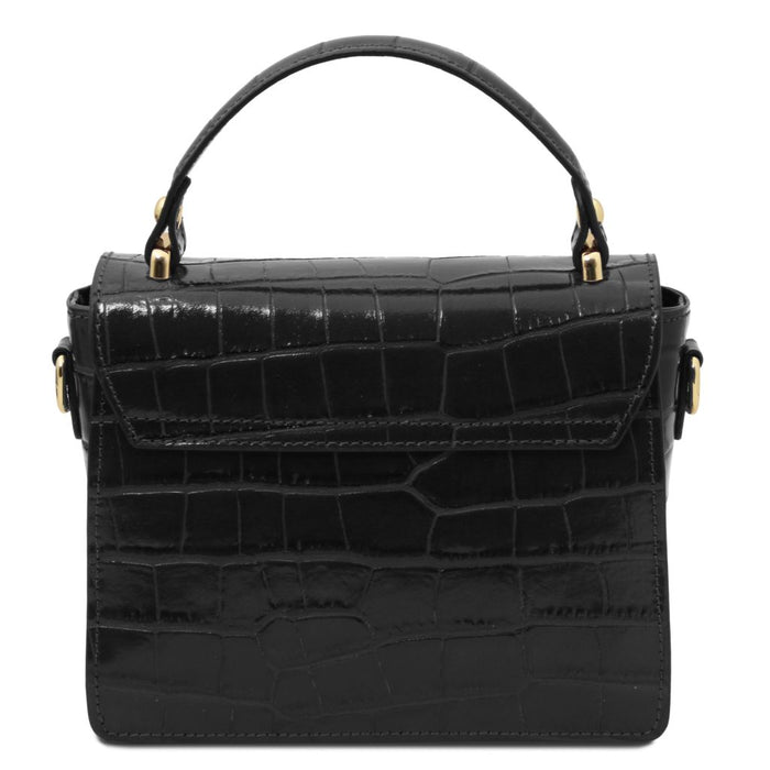Croque - Croc Print Leather Handbag (TL142503)