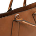 Viva brown pebbled leather handbag silver-tone hardware and D-ring for shoulder strap.