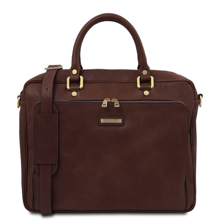 Pisa - Leather Laptop Briefcase With Front Pocket (TL142427)