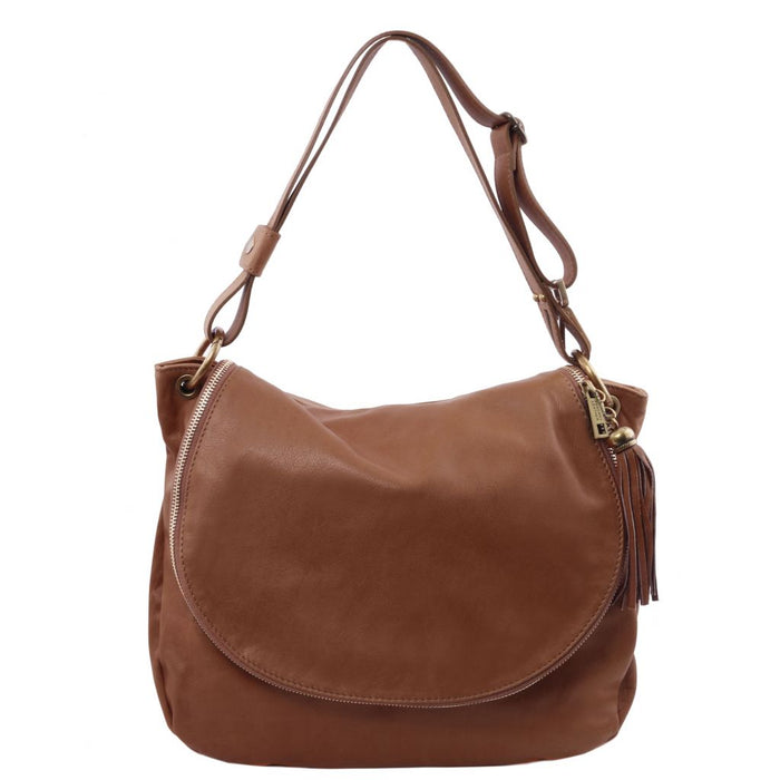 Tl Bag - Soft Leather Shoulder Bag With Tassel Detail (Tl141110)