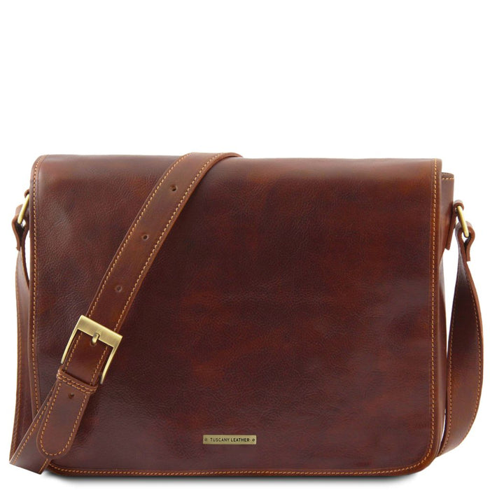 Messenger Double - Crossbody Leather Bag (TL90475)
