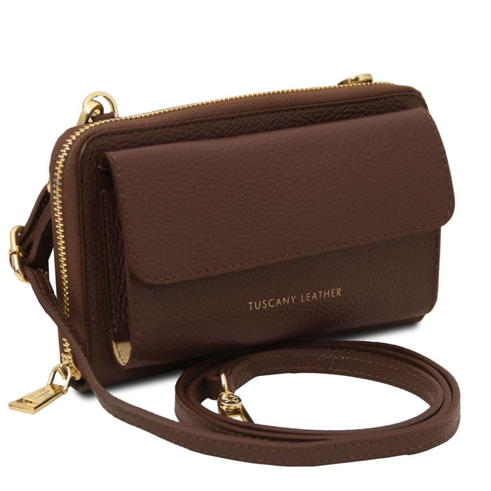 Urania - Leather Wallet/Phone Holder With Strap (TL142433)