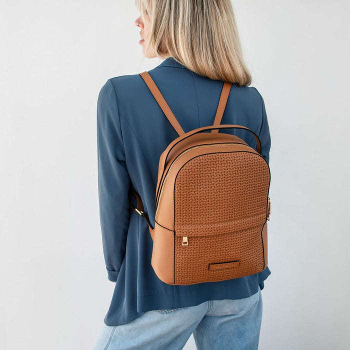 Dedalo - Woven printed leather backpack (TL142576)