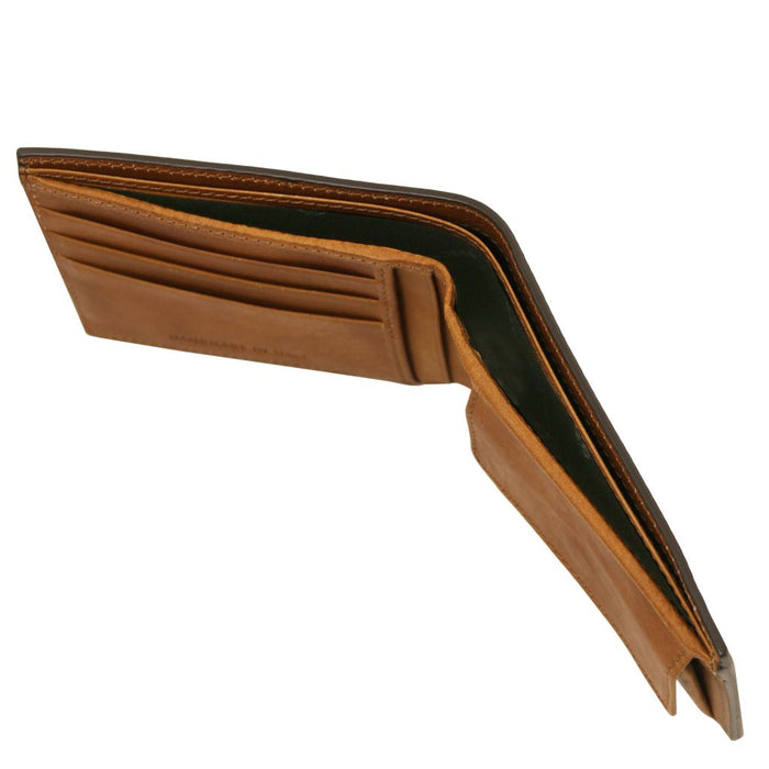 Exclusive 2 fold leather wallet for men with coin pocket (TL142552)