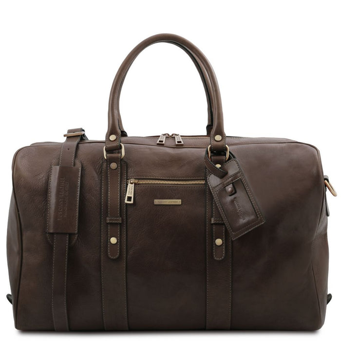 TL Voyager - Leather Travel Bag With Front Pocket (TL142140)