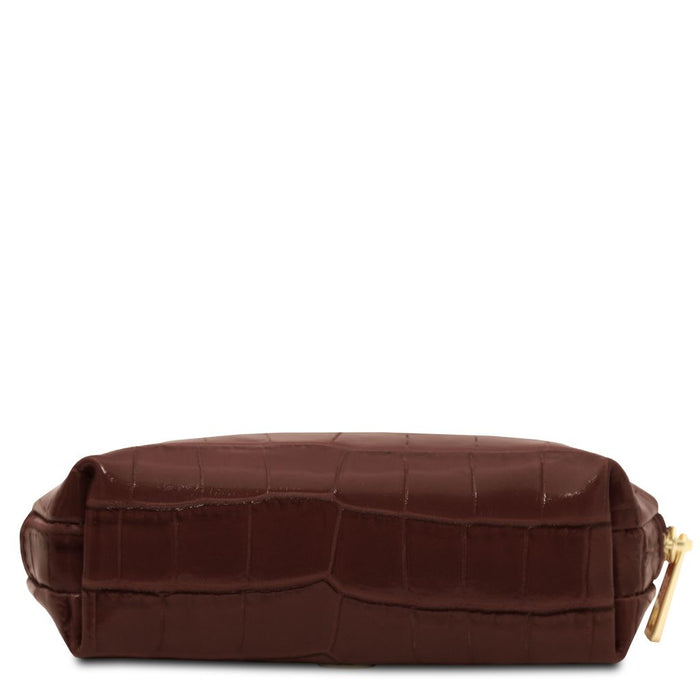 Vera - Croc Print Leather Toiletry Case (TL142514)