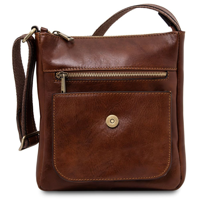 Jimmy - Leather Crossbody Bag For Men With Front Pocket (TL141407)