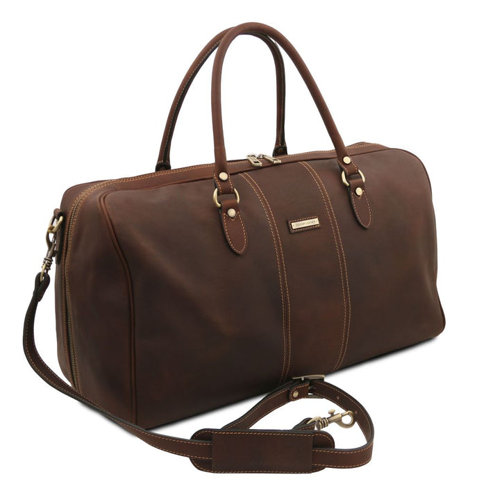 Lisbona - Travel leather duffle bag - Large size (TL142557)