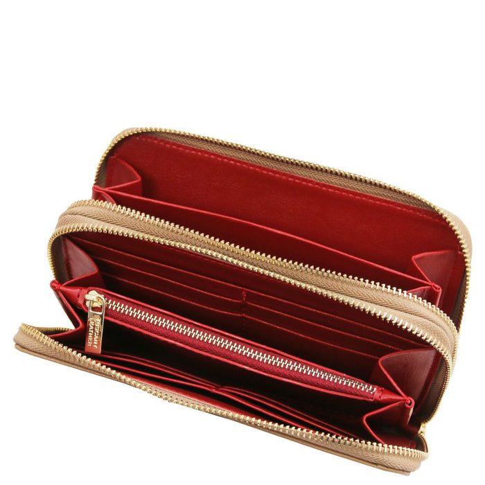 Mira - Double Zip Around Leather Wallet (TL142331)