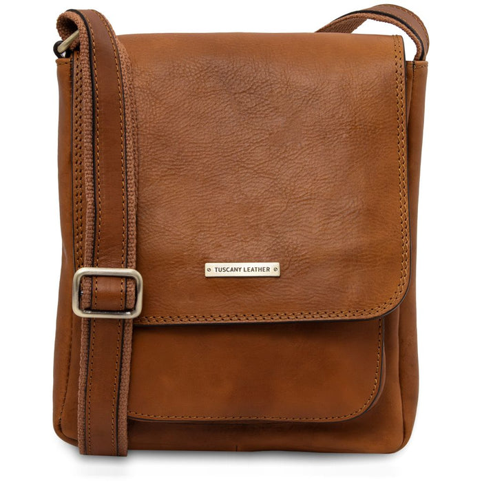 Jimmy - Leather Crossbody Bag For Men With Front Pocket (TL141407)