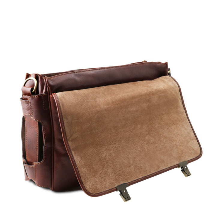 Ventimiglia - Leather Multi Compartment TL Smart Briefcase With Front Pockets (TL142069)