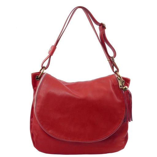 Tl Bag - Soft Leather Shoulder Bag With Tassel Detail (Tl141110)