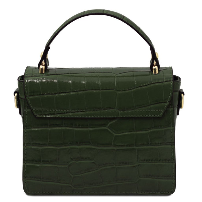 Croque - Croc Print Leather Handbag (TL142503)