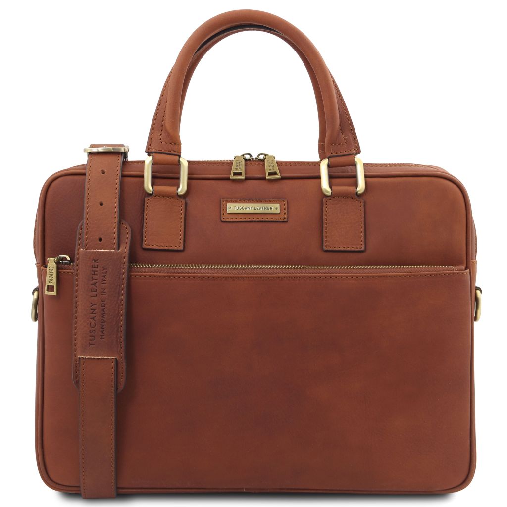 Ferrara - Leather laptop briefcase (TL142620) — Databazaar