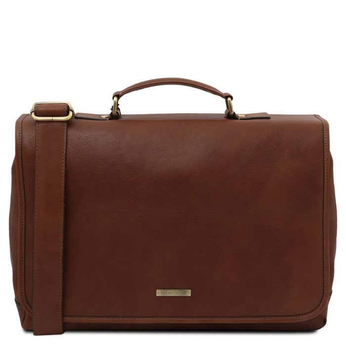 Mantova - Leather Multi Compartment Tl Smart Briefcase With Flap (TL142068)