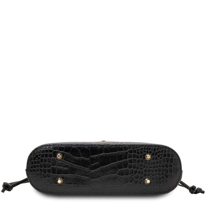 Croque - Croc Print Leather Handbag (TL142510)