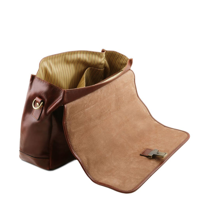 Mantova - Leather Multi Compartment Tl Smart Briefcase With Flap (Tl140326)