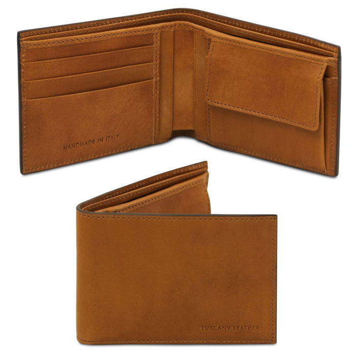 Exclusive 2 fold leather wallet for men with coin pocket (TL142552)