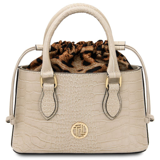 Croque - Croc Print Leather Handbag (TL142510)