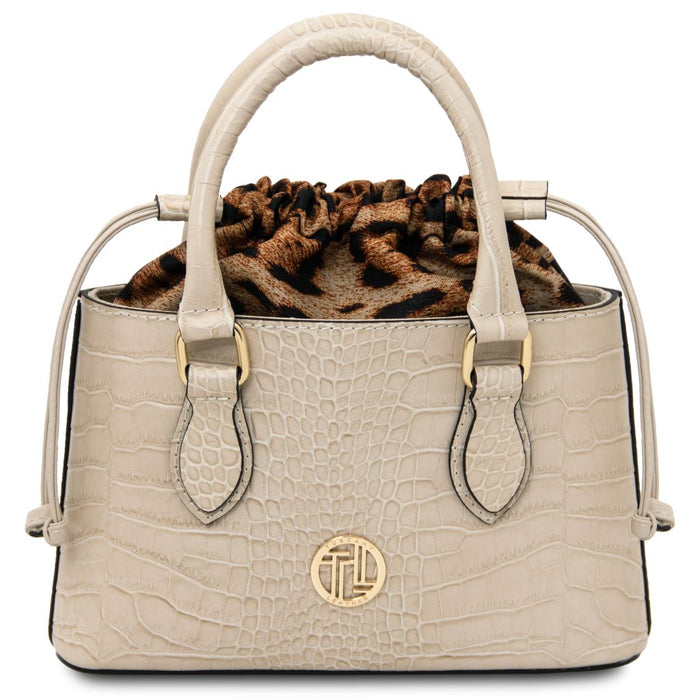 Croque - Croc Print Leather Handbag (TL142510)