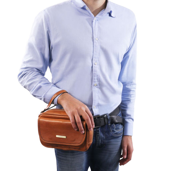 Ivan - Leather handy wrist bag for men (TL141830)