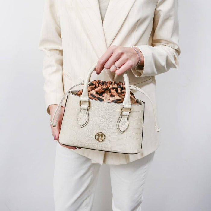 Croque - Croc Print Leather Handbag (TL142510)