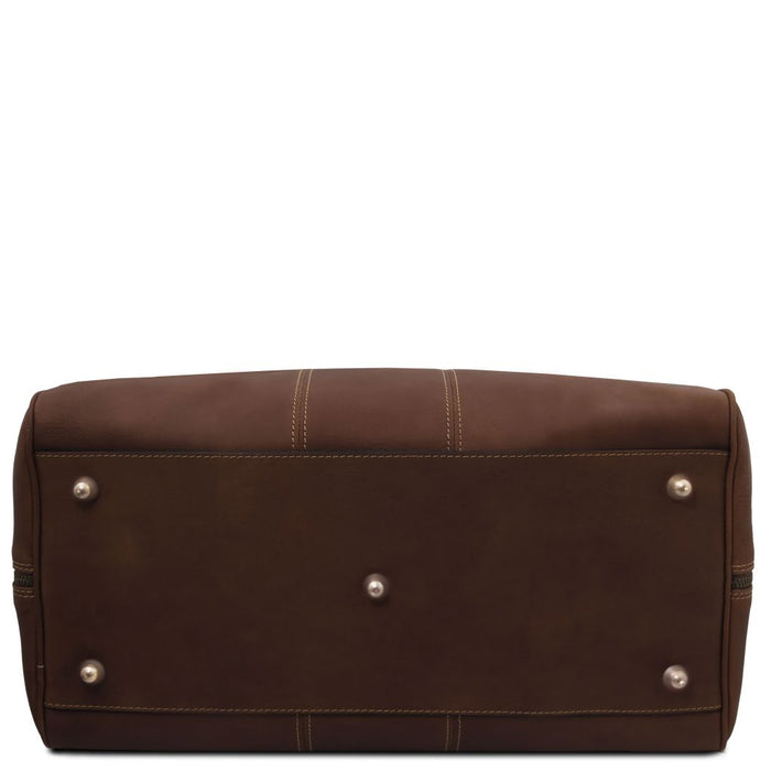Lisbona - Travel leather duffle bag - Small size (TL142558)