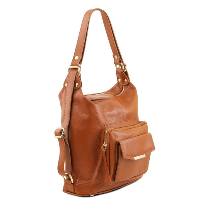 TL Bag - Leather Convertible Backpack Shoulder Bag (TL141535)